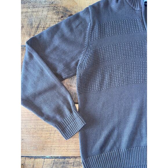 Mens Tricots St Raphael Brown Collared Quarter Zip Long Sleeve Sweater Size L - Picture 4 of 6